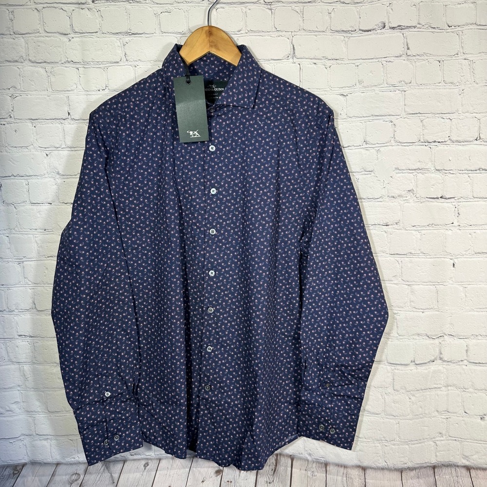 Rodd & Gunn Clydebank LS SF Shirt Midnight Paisley Albini Italian Cotton M NEW